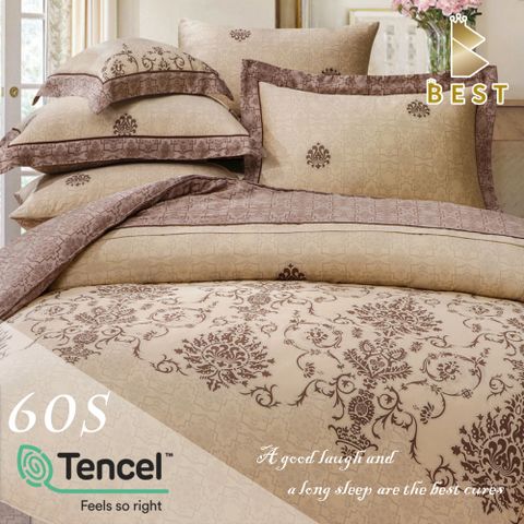 雙人_60支頂級天絲兩用被床包組/100%TENCEL 凱莉絲
