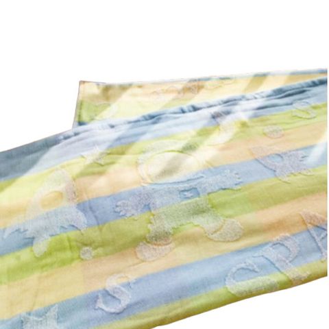 探索太空提花雙層棉紗單人毛巾被-藍綠(單條) 【台灣興隆毛巾製】