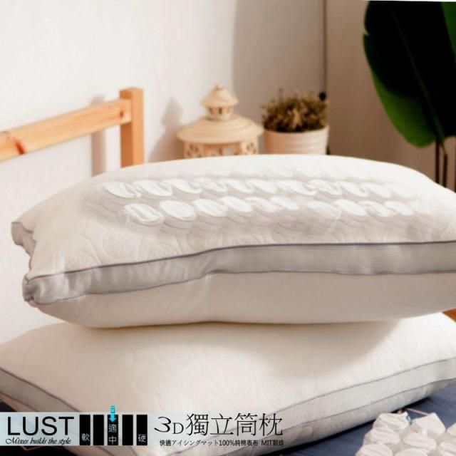LUST 3D獨立筒枕/Q彈柔軟  /五星級羽絲絨 /台灣生產