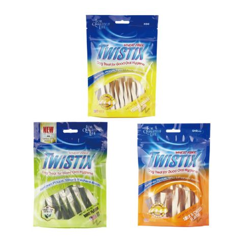 [3包組] 美國NPIC 特緹斯 Twistix 雙色螺旋潔牙骨 156g 寵物零食 起司牛奶 薄荷清涼 香蕉優格