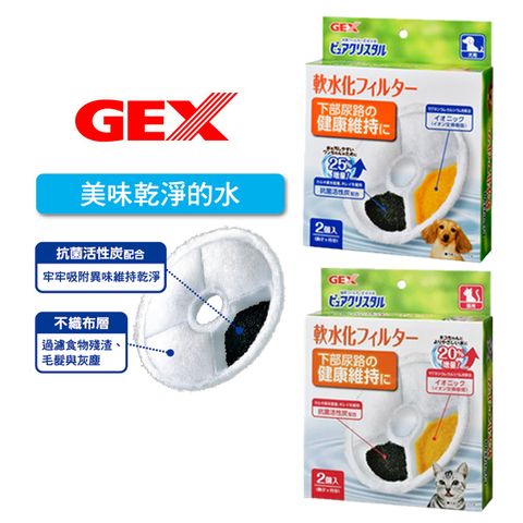 GEX 犬用/貓用飲水器濾棉濾材/替換芯/濾心 (軟水化)