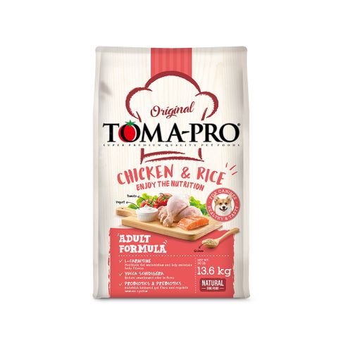 TOMA-PRO 優格 成犬高適口性雞肉+米飼料 / 乾糧-13.6公斤