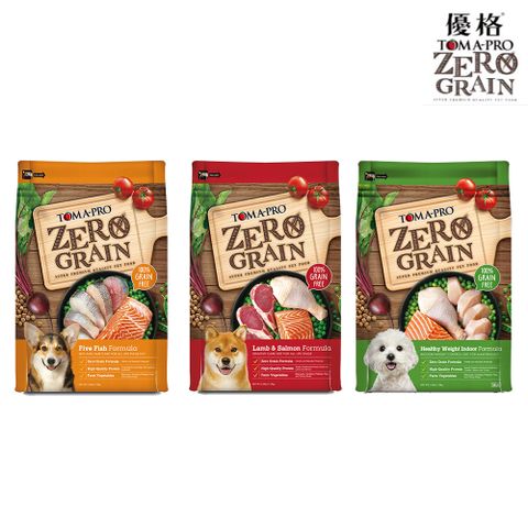 【TOMA-PRO 優格】ZERO GRAIN 天然零穀食譜 全齡犬系列 飼料/乾糧-15磅(6.8kg) 共兩款 X2包