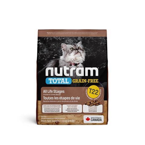 NUTRAM 紐頓 無穀全能系列T22 火雞+雞肉挑嘴全齡貓-1.13kg X 1包