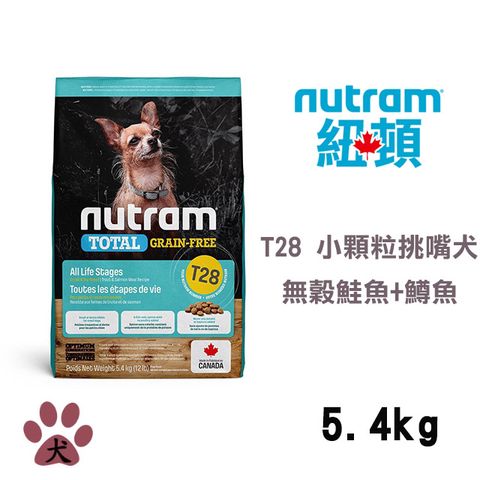 NUTRAM 紐頓 T28 無穀鮭魚+鱒魚挑嘴犬小顆粒5.4KG