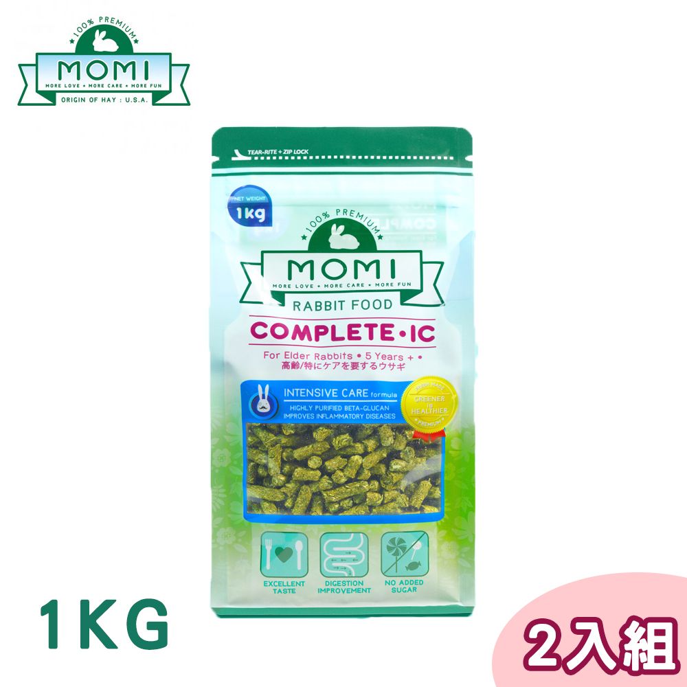 MOMI 魔米 【兩包組】美國 摩米 營養全IC 老兔飼料 1公斤/1KG 老兔 高齡兔 低卡兔 肥胖兔 適用