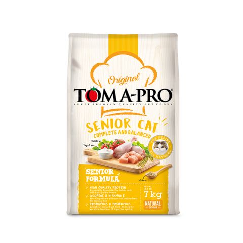 【TOMA-PRO 優格】高齡貓高纖低脂雞肉+米飼料 / 乾糧-7公斤