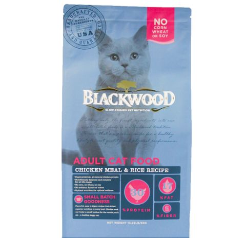 【BLACKWOOD柏萊富】特調成貓亮毛(雞肉+米)貓飼料/乾糧-4LB(1.82kg)