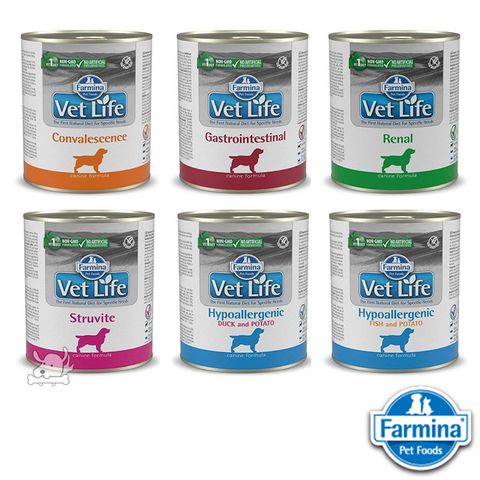 【Farmina 法米納】Vet Life 獸醫寵愛天然處方 犬用主食罐系列-300g X 6罐