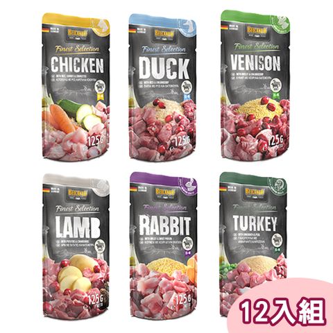 BELCANDO 柏肯特 【12入】德國-犬主食鮮肉包 無穀 無蔬果125g(多種口味)