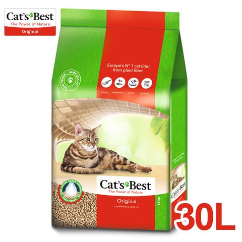 CAT’S BEST 凱優-凝結木屑砂-紅標經典-30L