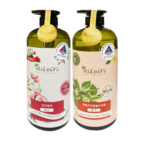 AiLeiYi 愛蕾伊 洋甘菊潤膚沐浴精-玫瑰花香+橙花1000ml