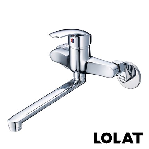 LOLAT 簡約壁式水龍頭/出水管180度旋轉/水電/鉻 KWN1239
