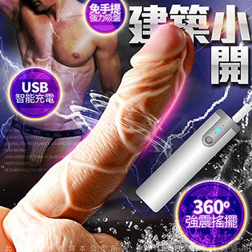 Sex Toys 多金四少 USB充電+旋轉搖擺 仿真陽具 巨大肉棒 逼真老二 按摩棒 建築小開