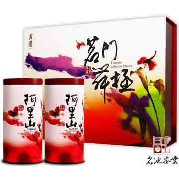 MingChi Tea 名池茶業 【南紡購物中心】 阿里山手採高山茶葉禮盒 茗門舞極款(150公克x2)附贈提袋x1