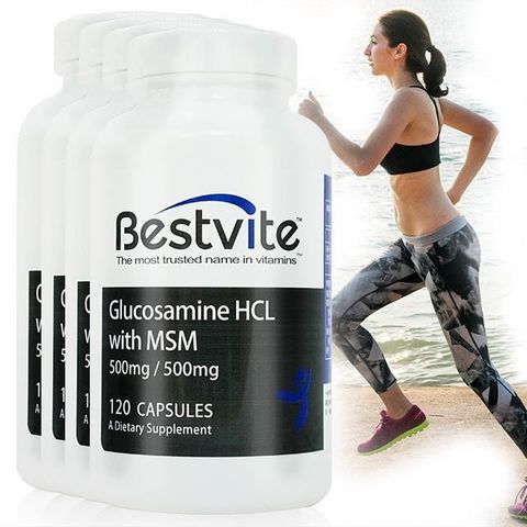 Bestvite 必賜力 葡萄糖胺+MSM膠囊4瓶組(120顆/瓶)