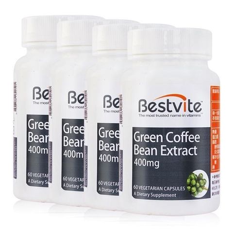 Bestvite 必賜力 綠咖啡精華膠囊4瓶組(60顆/瓶)