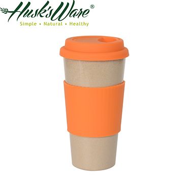【南紡購物中心】 【美國Husk’s ware】稻殼天然無毒環保咖啡隨行杯-熱帶橙