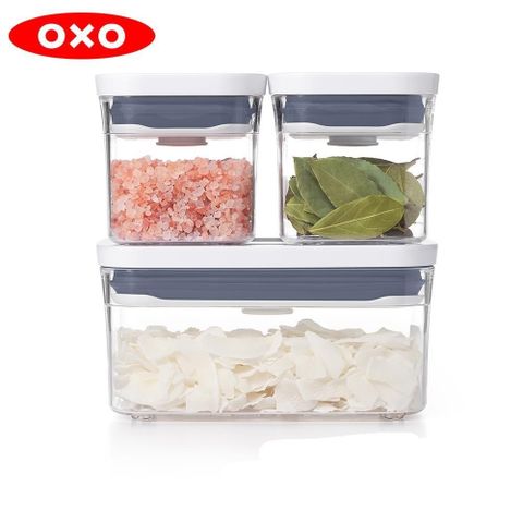 【南紡購物中心】 OXO POP按壓保鮮盒輕巧三件組