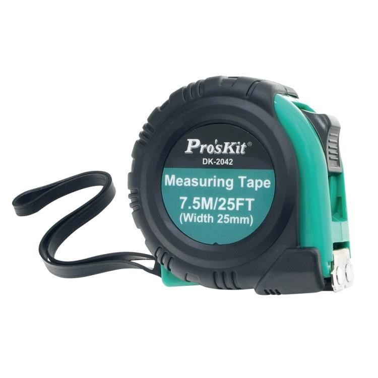 ProsKit 寶工 耐摔型高彈力自動回彈7.5米捲尺DK-2042(長7.5米/寬25mm;尺帶高彈性鋼片製)