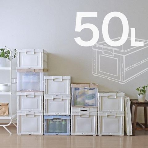 【南紡購物中心】 日本 RISU 可折疊式收納箱 50L(單入)