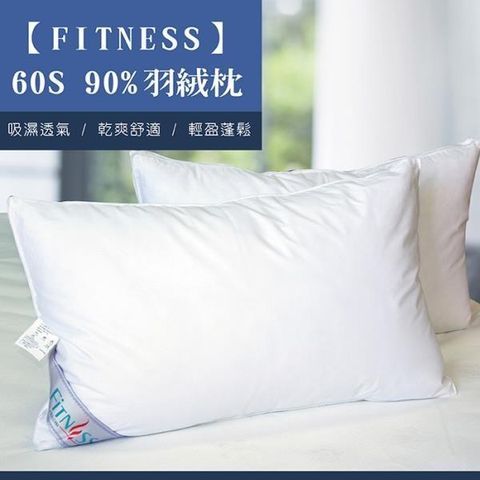 Fitness 【南紡購物中心】  60S 90%羽絨枕(1顆) 