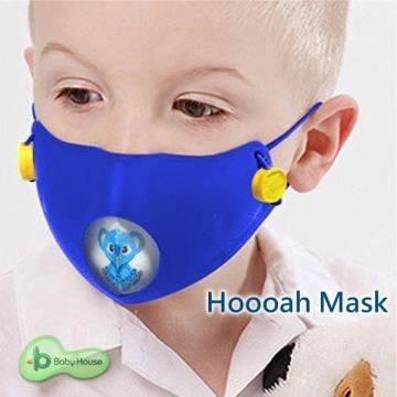 【南紡購物中心】 Hoooah Mask 波卡卡通兒童可換雙層抗菌防護口罩(防護面罩+3入補充濾材)-無尾熊藍