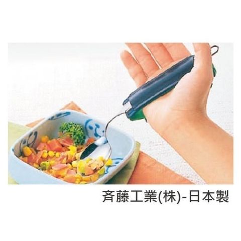 感恩使者 多功能 貫穿式 皮製助握套 老人用品 餐具套 握筆套 附木片 日本製 [E0028]