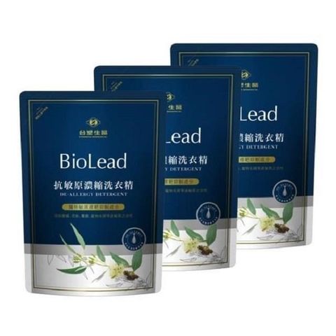 Dr's Formula 台塑生醫 【南紡購物中心】 BioLead抗敏原濃縮洗衣精補充包1.8kg(3包)