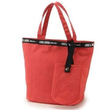 【南紡購物中心】 日本 AMICA MODA 素色 保溫袋 保冷袋 便當袋 附瓶袋 (橘紅色)