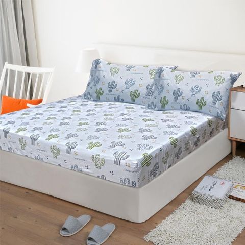 【Victoria】純棉單人床包+枕套二件組-多款任選