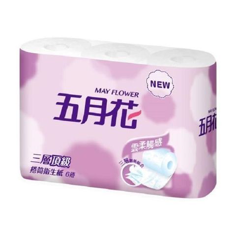 【南紡購物中心】 五月花 三層捲筒衛生紙 (200張x6捲x16袋/箱