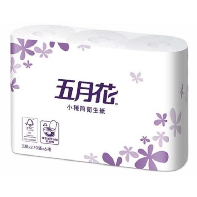 五月花 小捲筒衛生紙270張*6捲 *16袋