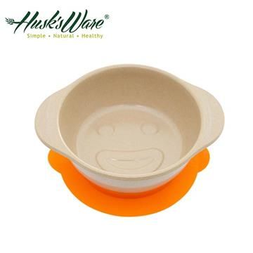 Husk'sWare 稻殼 【南紡購物中心】 【美國Husks ware】天然無毒環保兒童微笑餐碗-橘色