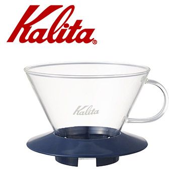 Kalita 【南紡購物中心】  185系列蛋糕型玻璃濾杯(寶石藍)4人份 #05111