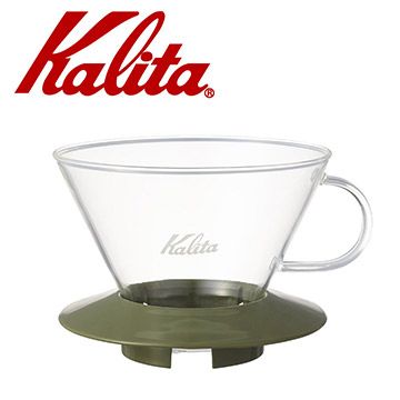 【南紡購物中心】 KALITA 185系列蛋糕型玻璃濾杯(迷彩綠)4人份 #05110