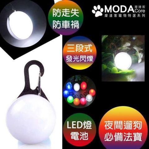 MODACore 摩達客 【南紡購物中心】 寵物 LED寵物發光吊墜吊飾 (白光) 