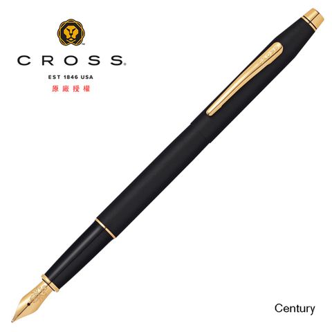 《CROSS 美國 高仕世紀經典 霧黑金夾 F尖鋼筆》《買筆送卡式墨水》