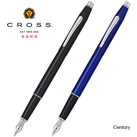 美國 高仕 CROSS 精典世紀系列 亮黑.亮藍 F尖鋼筆《買筆送卡式墨水》
