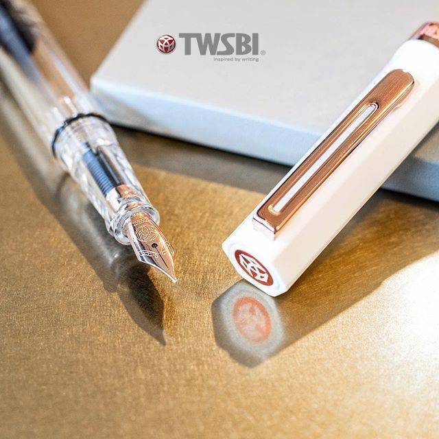 TWSBI 三文堂  白色玫瑰金 活塞式鋼筆  ECO 系列