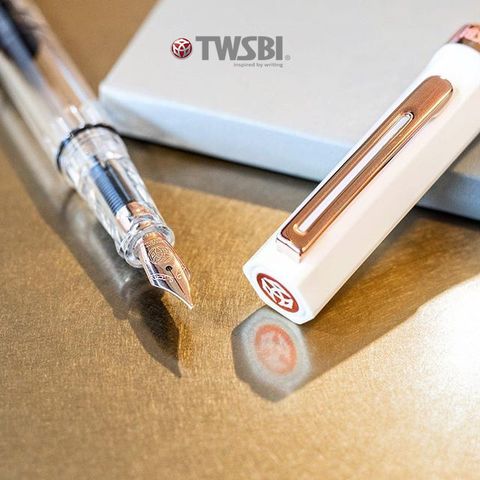 TWSBI 三文堂 白色玫瑰金 活塞式鋼筆  ECO 系列