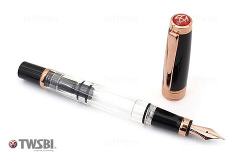 三文堂580透明黑玫瑰金鋼筆 
