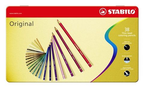 STABILO original細線高硬度色鉛筆鐵盒裝38色 *8778-6