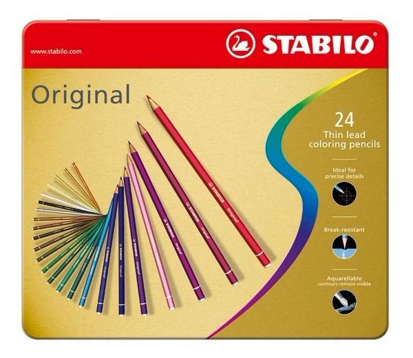 STABILO original細線高硬度色鉛筆鐵盒裝24色*8774-6 - PChome 24h購物