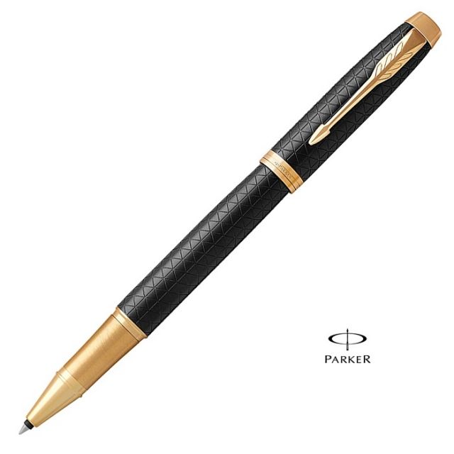 PARKER 派克  細格紋鋼珠筆 黑桿