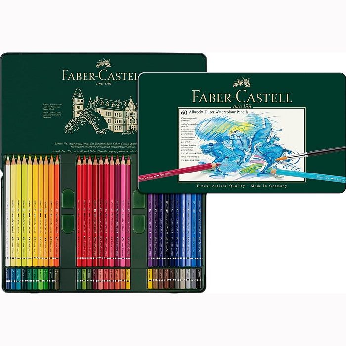 Faber-Castell水性色鉛筆綠色精緻鐵盒裝60色組*117560 - PChome 24h購物