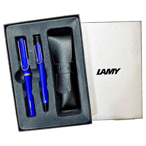 LAMY 狩獵者系列藍鋼筆+原子筆禮盒對筆組