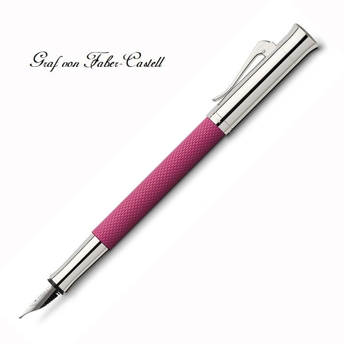 GRAF VON FABER-CASTELL 德國  繩紋飾 18K 鋼筆 螢光粉
