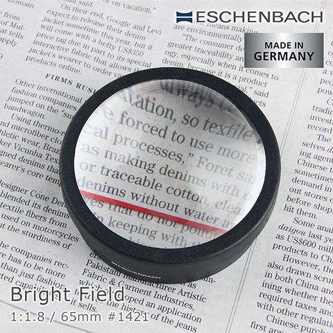 【德國 Eschenbach】1:1.8/65mm 德國製玻璃文鎮型放大鏡 附導引線 1421 (公司貨)