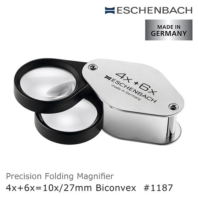 Eschenbach 宜視寶 【德國 】4x+6x=10x/27mm 德國製金屬殼雙鏡式攜帶型放大鏡 1187